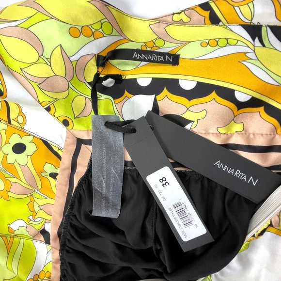 NWT ANNARITA N Made in Italy Long V-strap dress - Picture 6 of 16